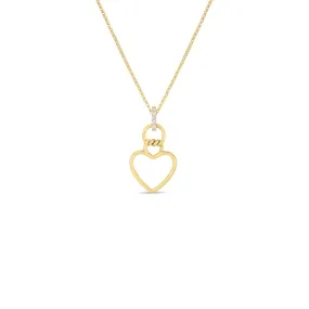 18K Gold Cialoma Diamond Heart Necklace