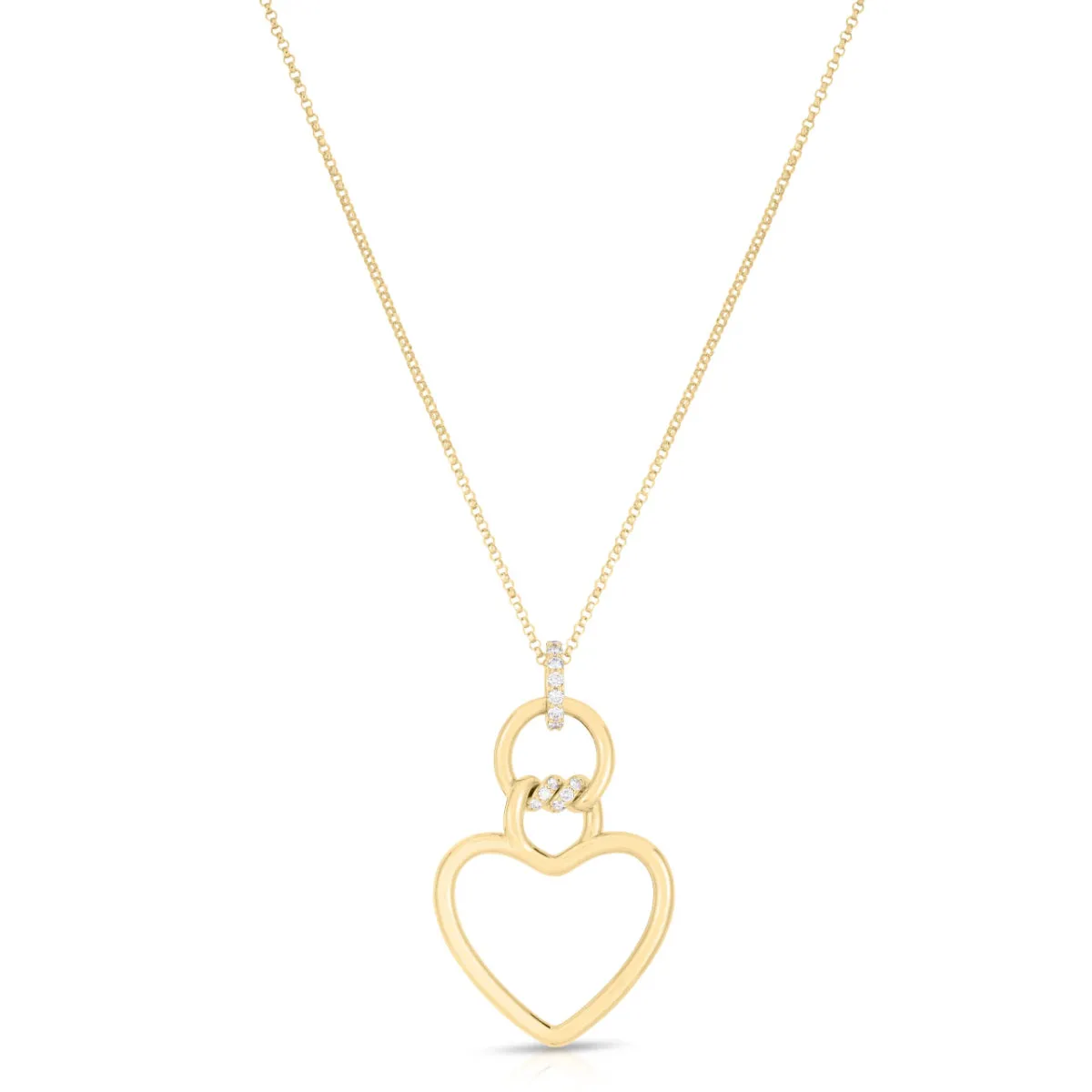 18K Gold Cialoma Diamond Heart Necklace