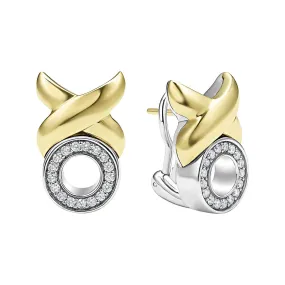 18K Gold XO Diamond Earrings