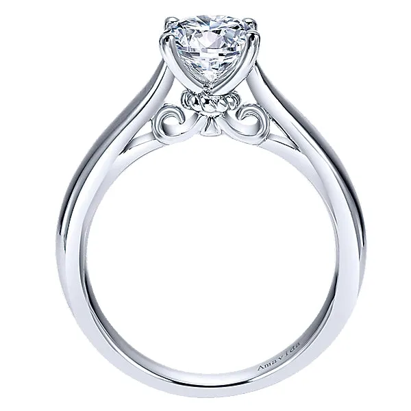 18k White Gold Contemporary Solitaire Ring - ER8087W8JJJ