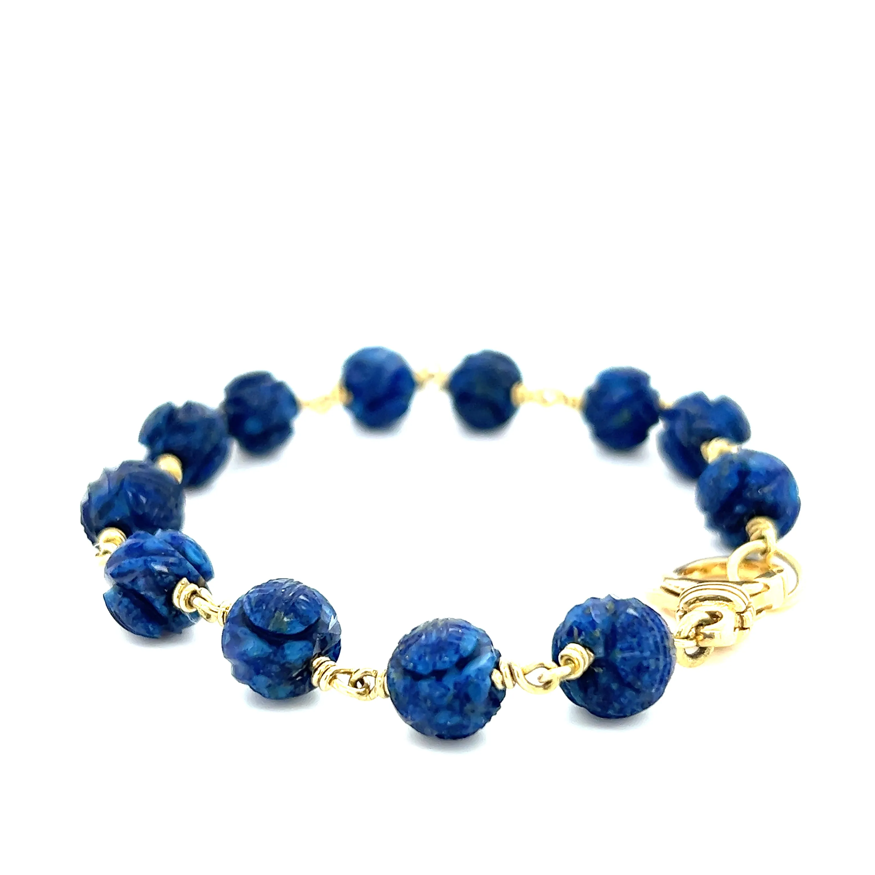 18kt Yellow Gold Lapis Lazuli Bracelet