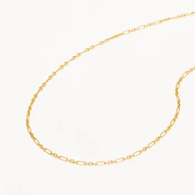 19" MIXED LINK CHAIN NECKLACE | Gold