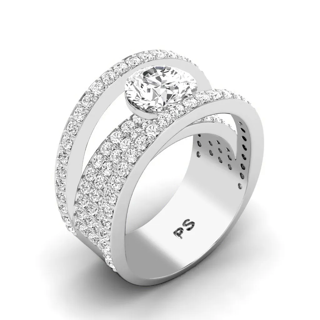 2.15-3.30 CT Round Cut Diamonds - Engagement Ring