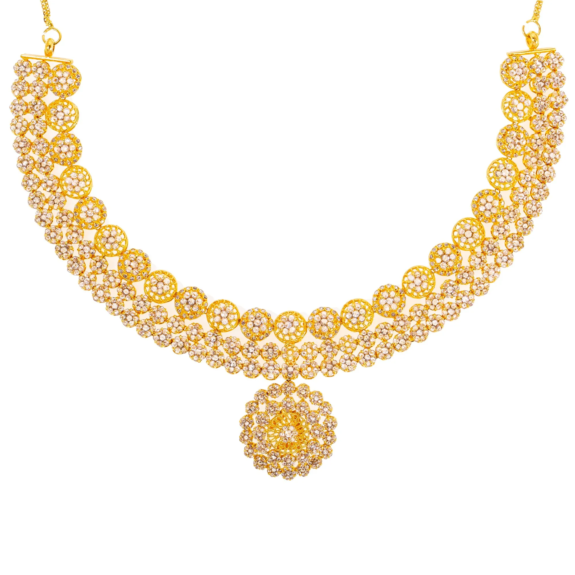 22K Yellow Gold Uncut Diamond Jewelry Set (33.8 grams)