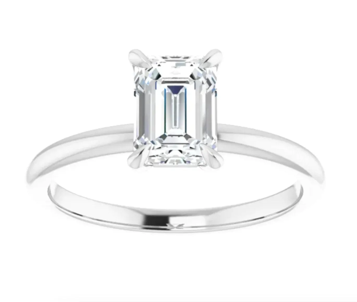 2.56CT Emerald Lab Grown Diamond Solitaire Engagement Ring