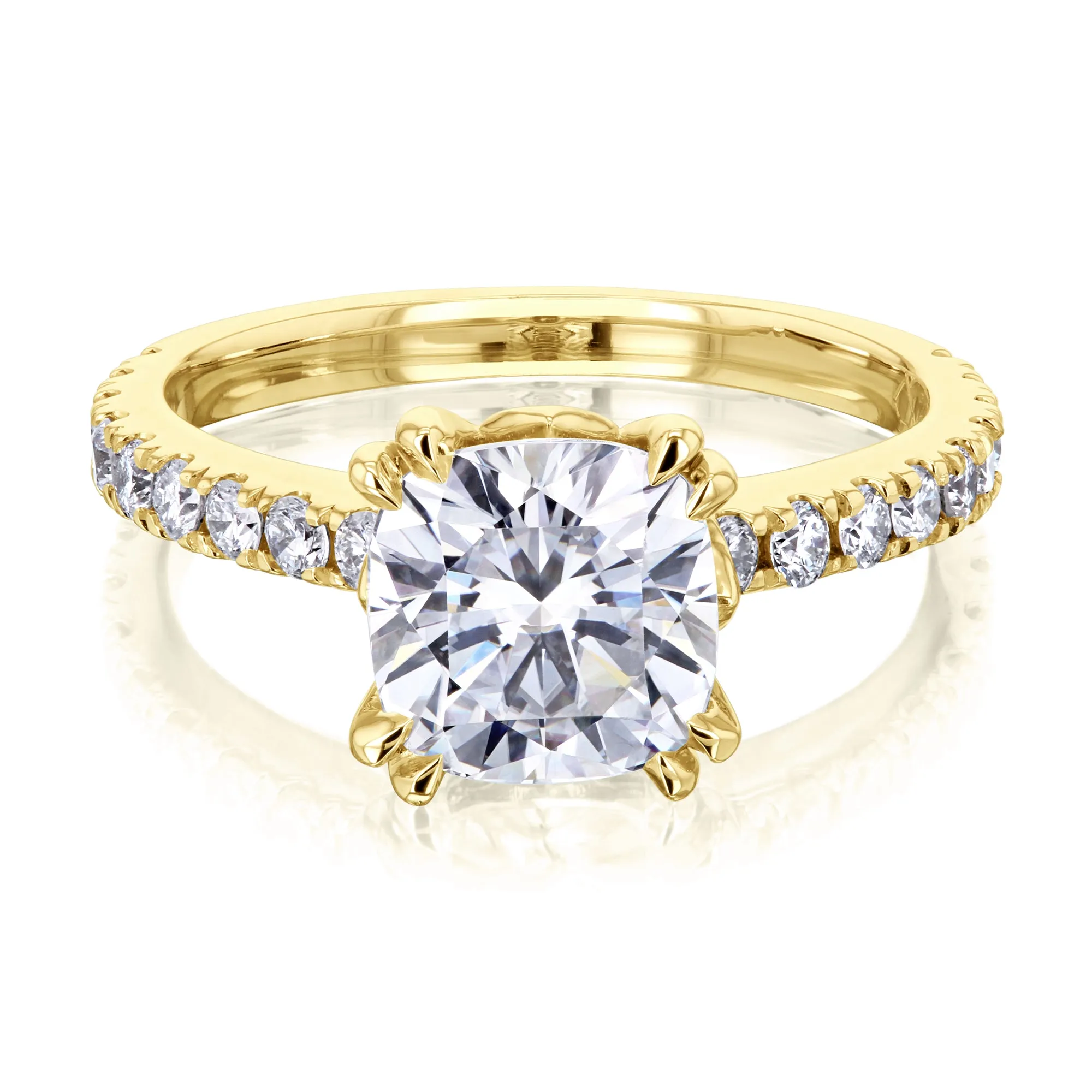 2ct Cushion Forever One Moissanite Ring