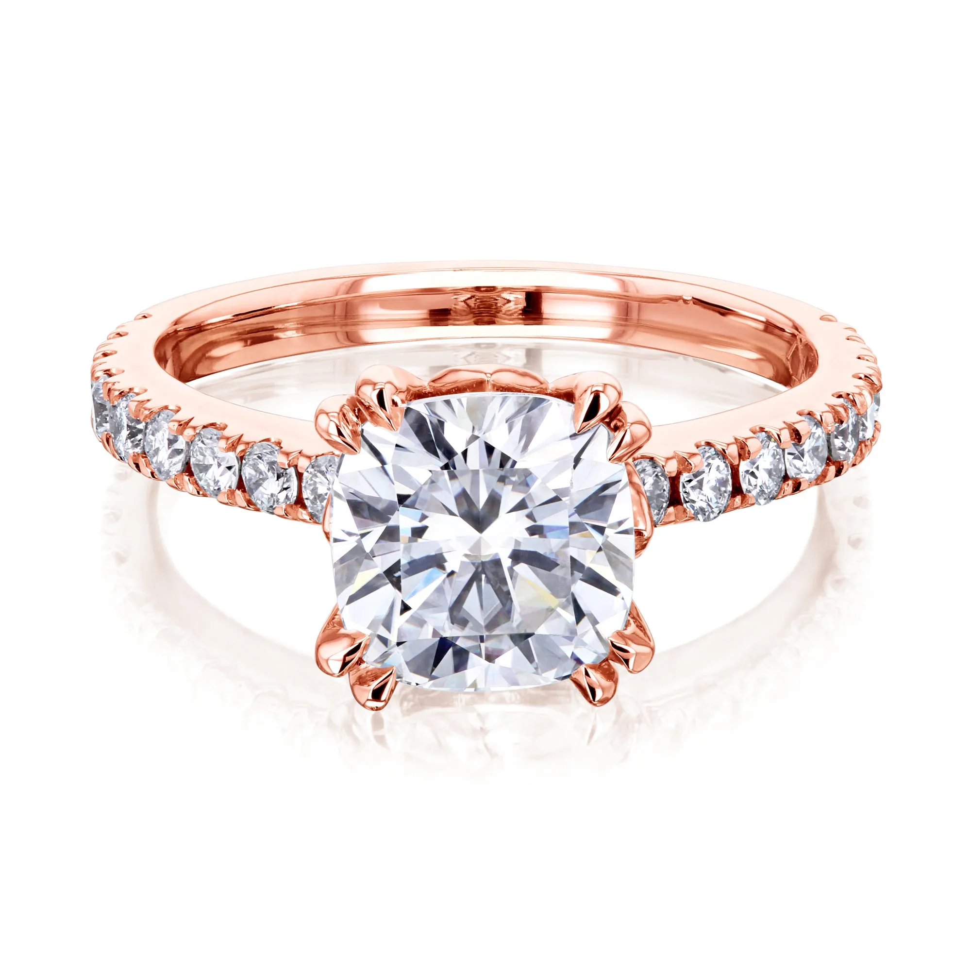 2ct Cushion Forever One Moissanite Ring