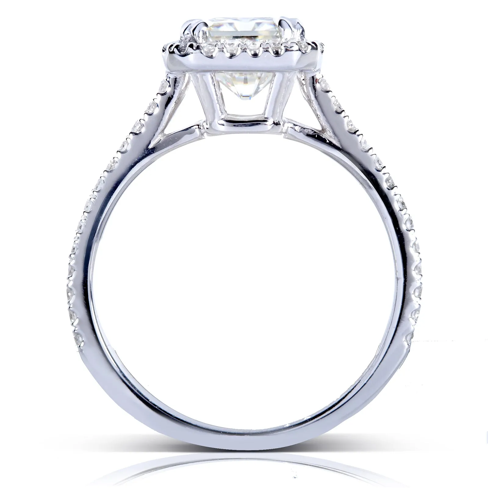 2ct.tw Radiant Moissanite & Diamond Halo