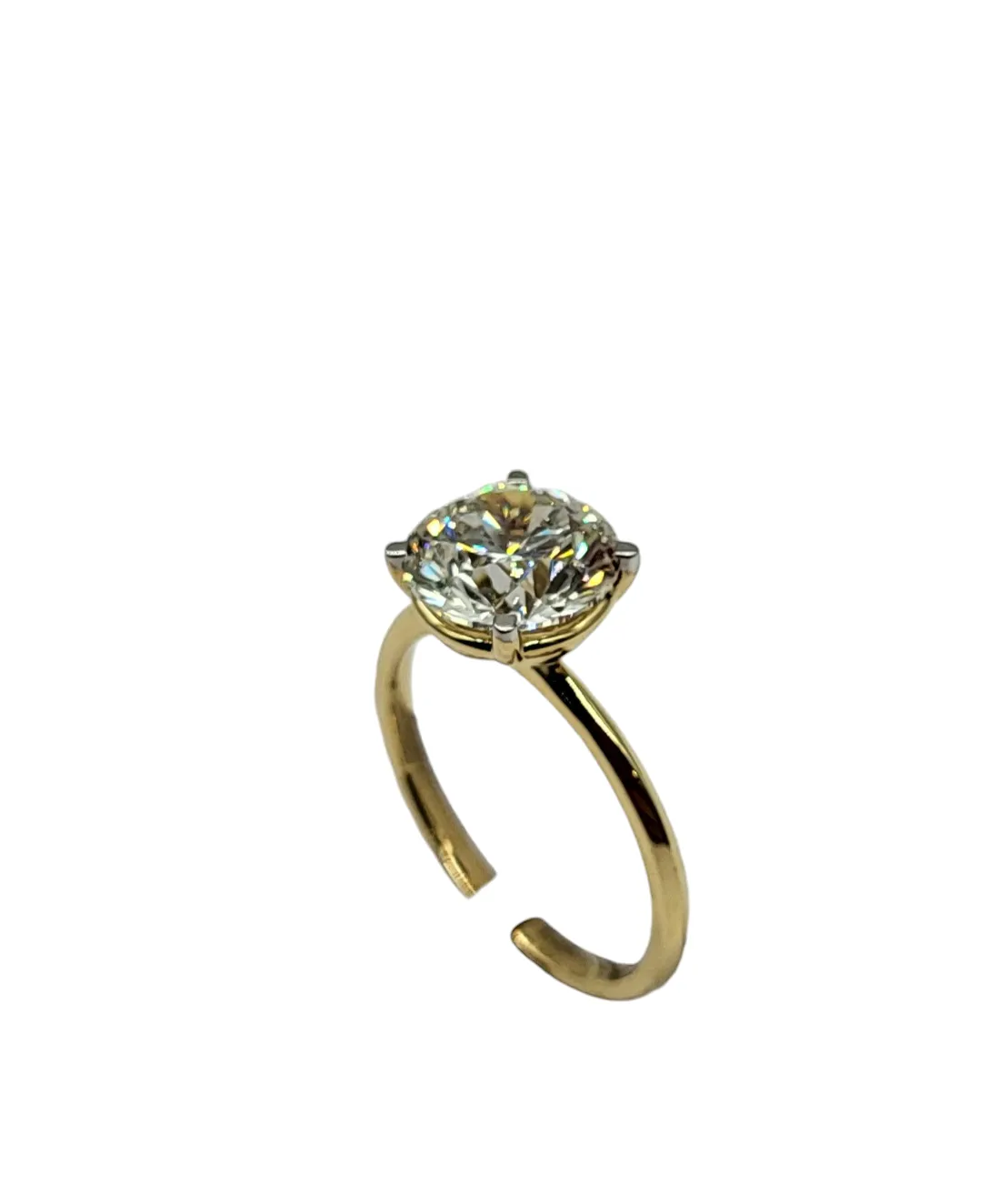 3 Carat Lab Grown Round Diamon Engagement Ring