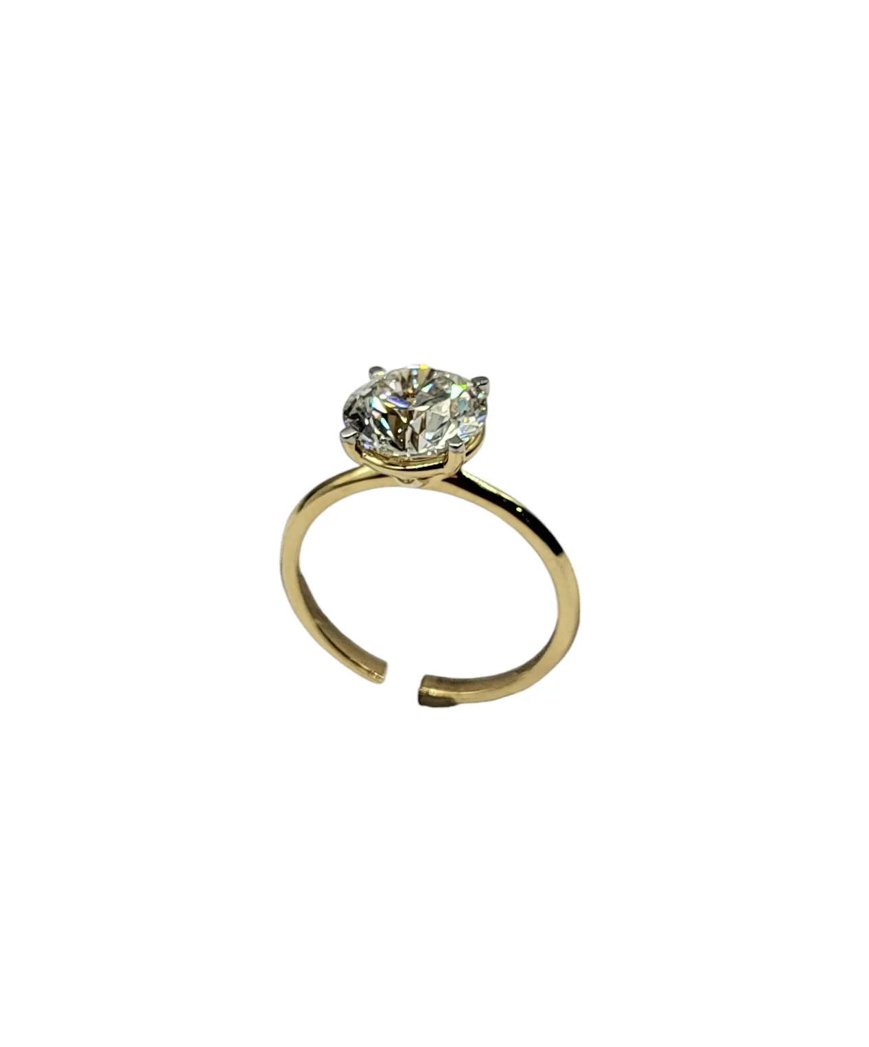 3 Carat Lab Grown Round Diamon Engagement Ring