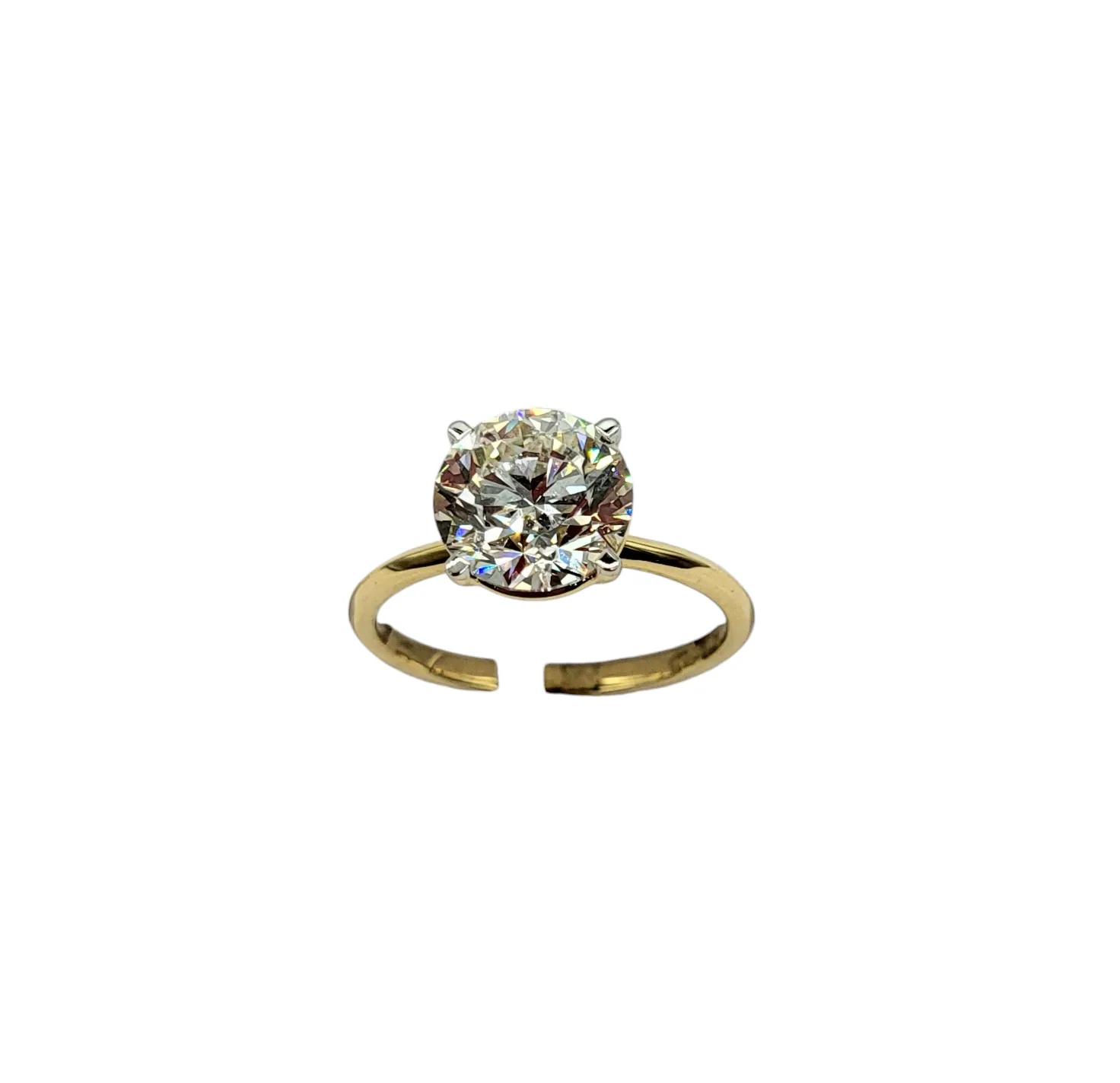 3 Carat Lab Grown Round Diamon Engagement Ring