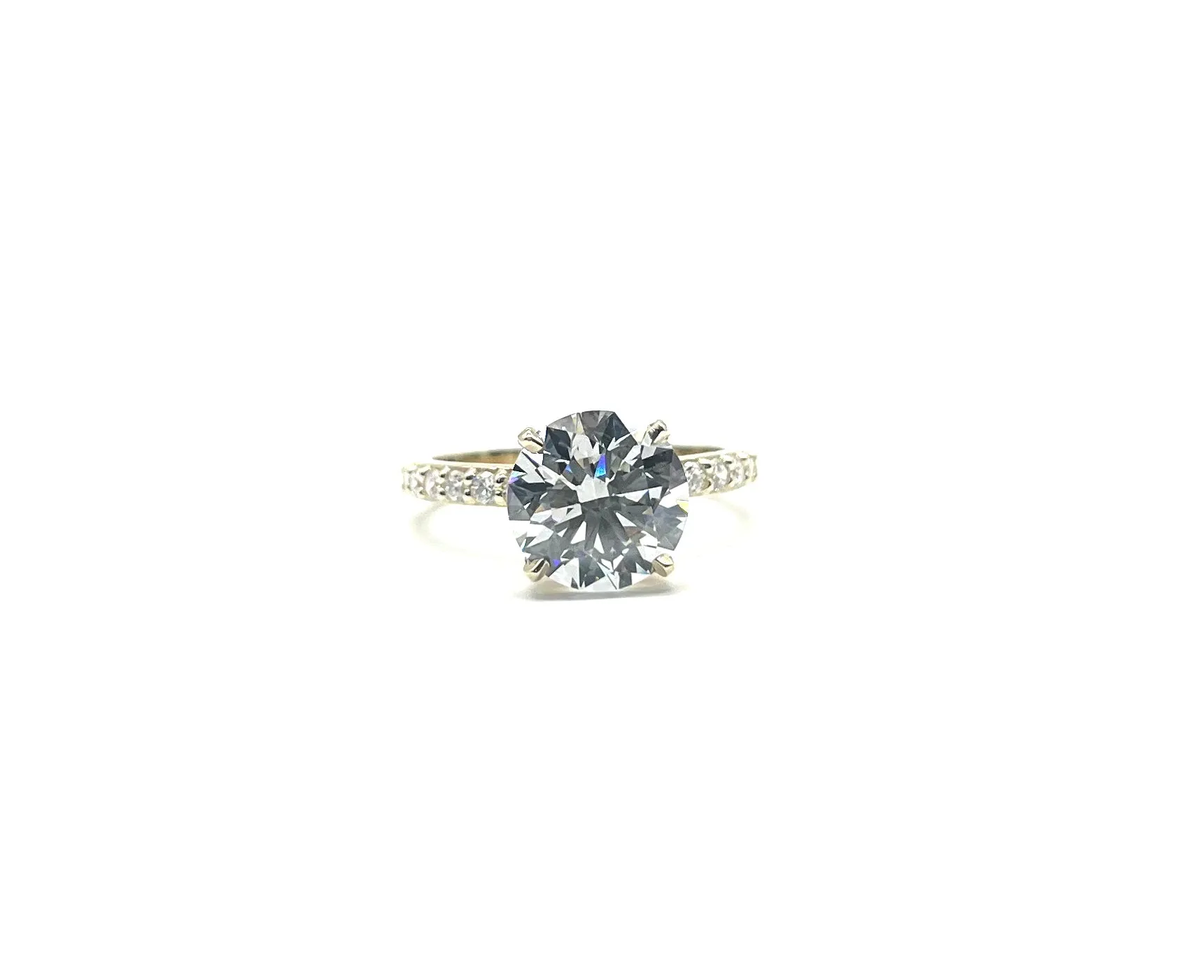 3.56ctw Lab Grown Diamond Engagement Ring with Hidden Diamond Halo