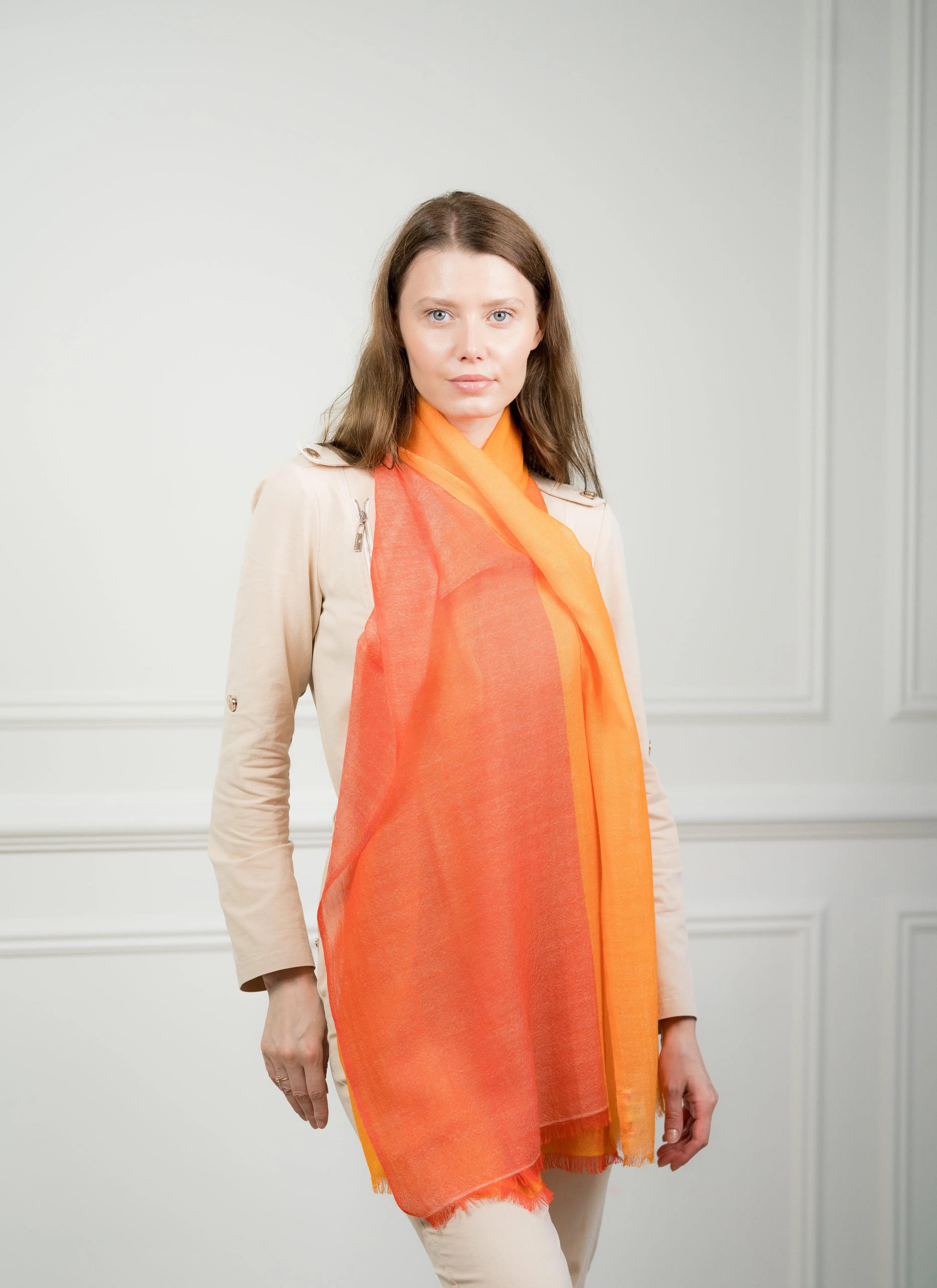 4 Color Block Tangarine Scarf