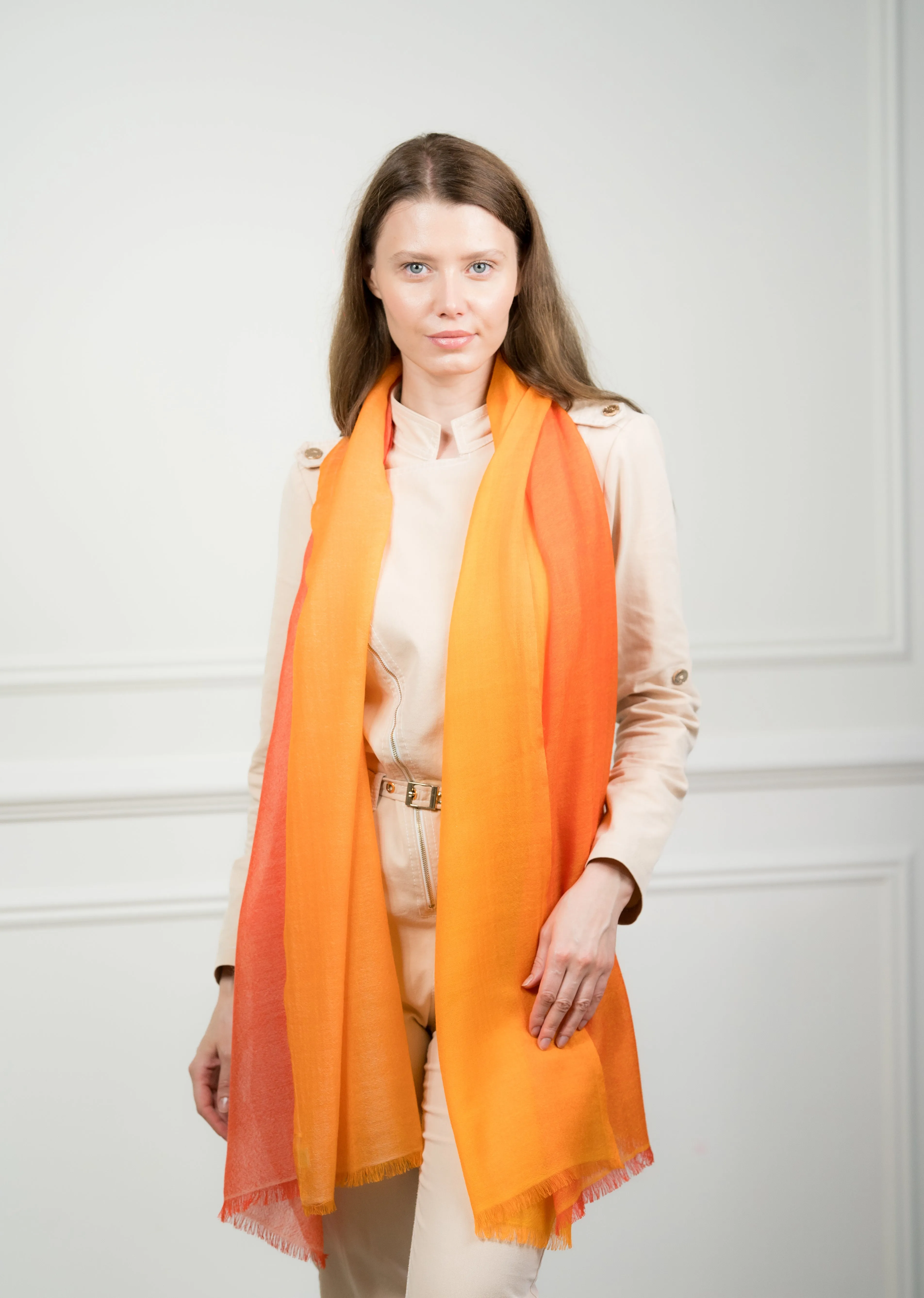 4 Color Block Tangarine Scarf