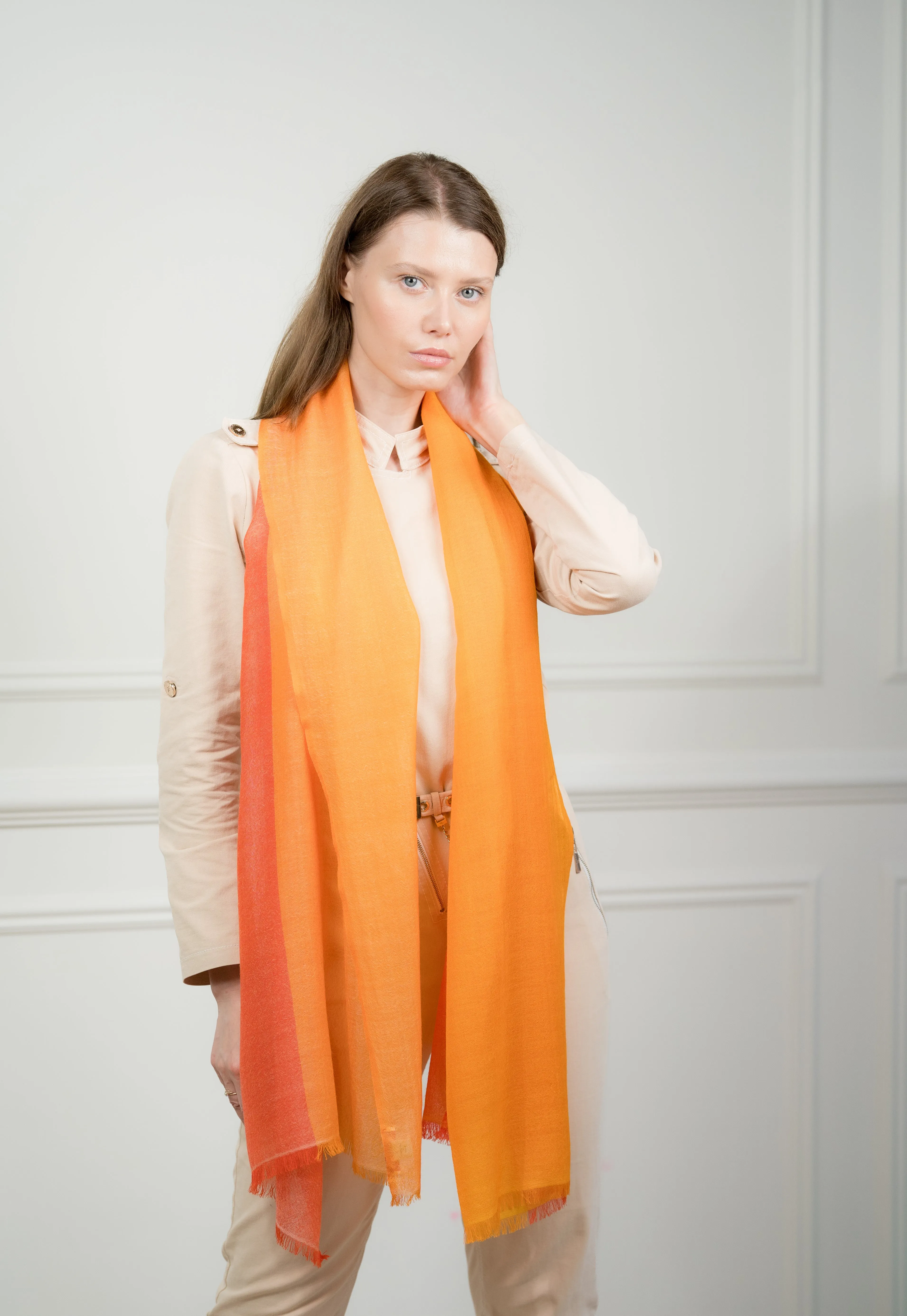 4 Color Block Tangarine Scarf