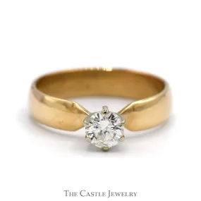 .65ct Round Brilliant Cut Diamond Solitaire Engagement Ring in 14k Yellow Gold