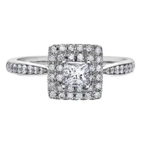 .67ct Square Double Halo Solitaire