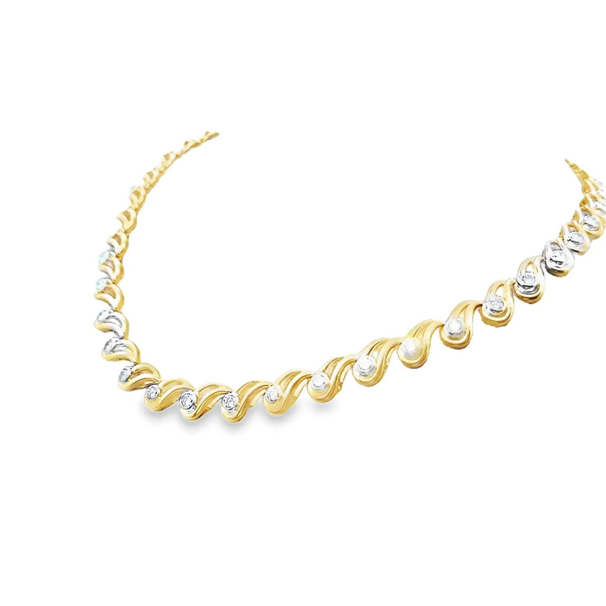 6.82 Carat Diamond 18k Yellow Gold Necklace