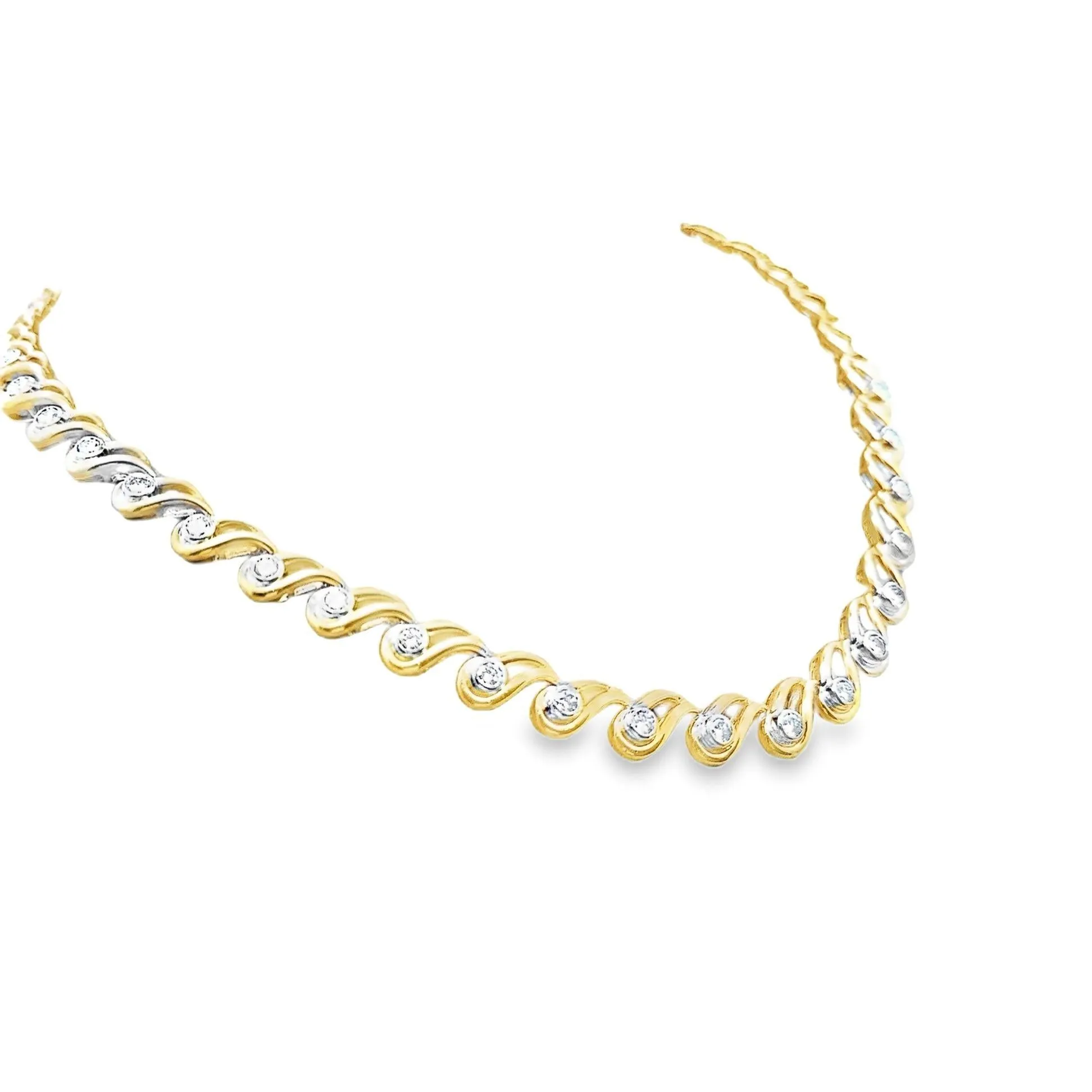 6.82 Carat Diamond 18k Yellow Gold Necklace