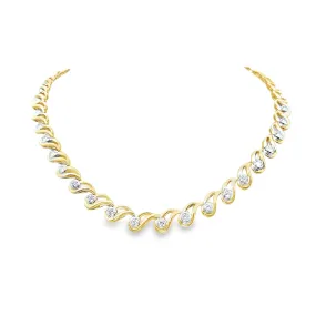 6.82 Carat Diamond 18k Yellow Gold Necklace