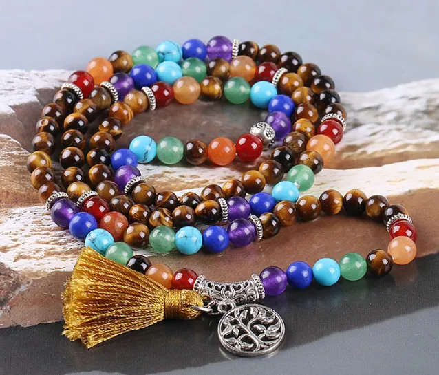 6mm handmade Natural Semi Precious Gemstone Beads chakra Bracelet for Women