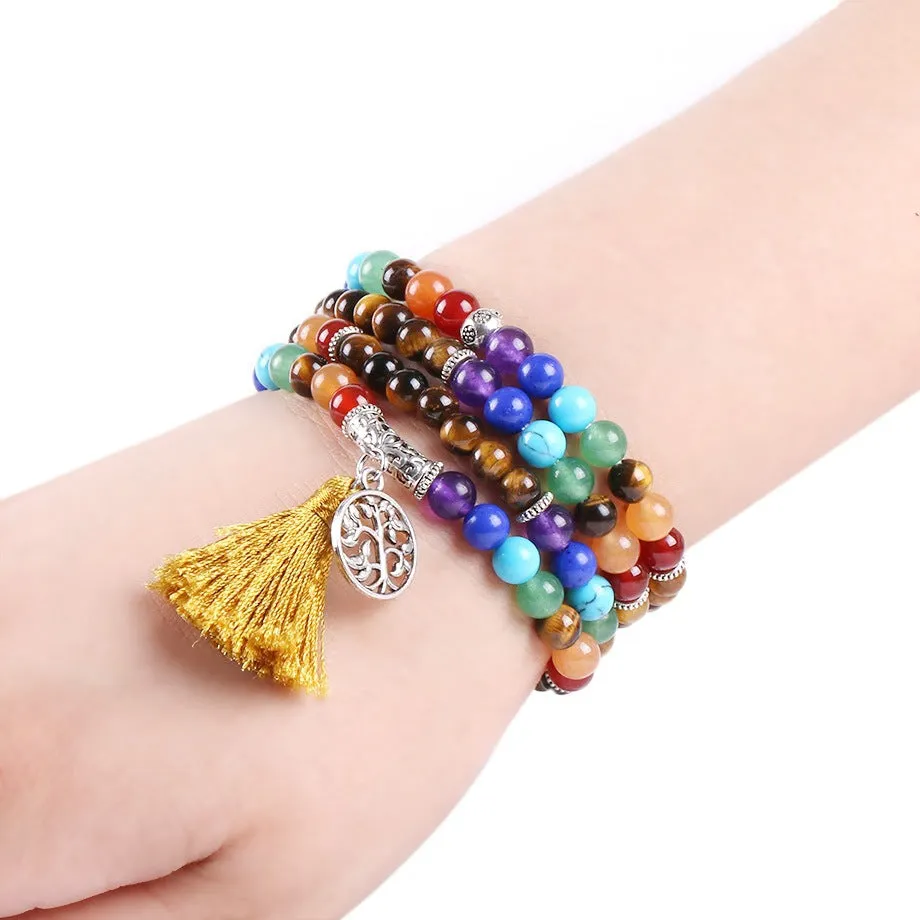 6mm handmade Natural Semi Precious Gemstone Beads chakra Bracelet for Women