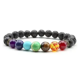 7 Chakras Diffuser Lava Rock Bracelet