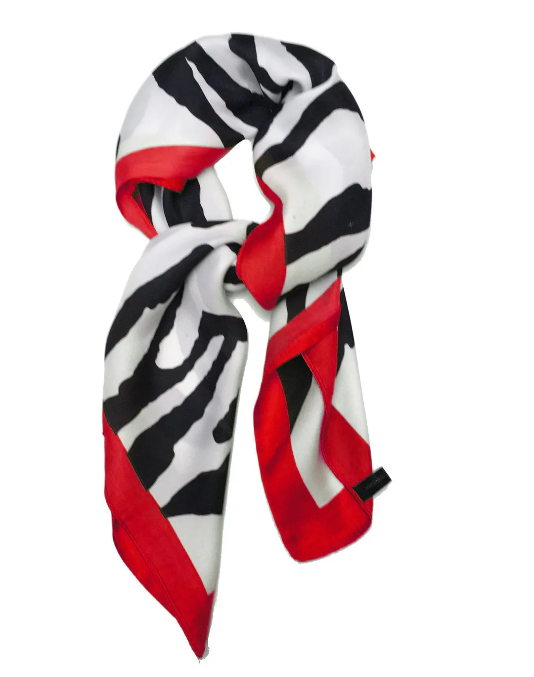 70cm x 70cm Square Scarf Red Zebra Print Pattern Scarf Thin Silk Womens Summer Spring