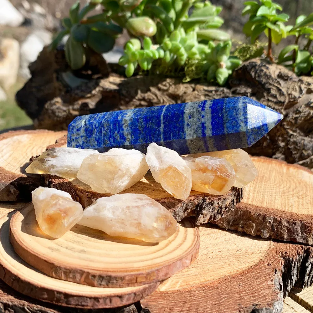 8-Piece Lapis Lazuli   Citrine Shards Set