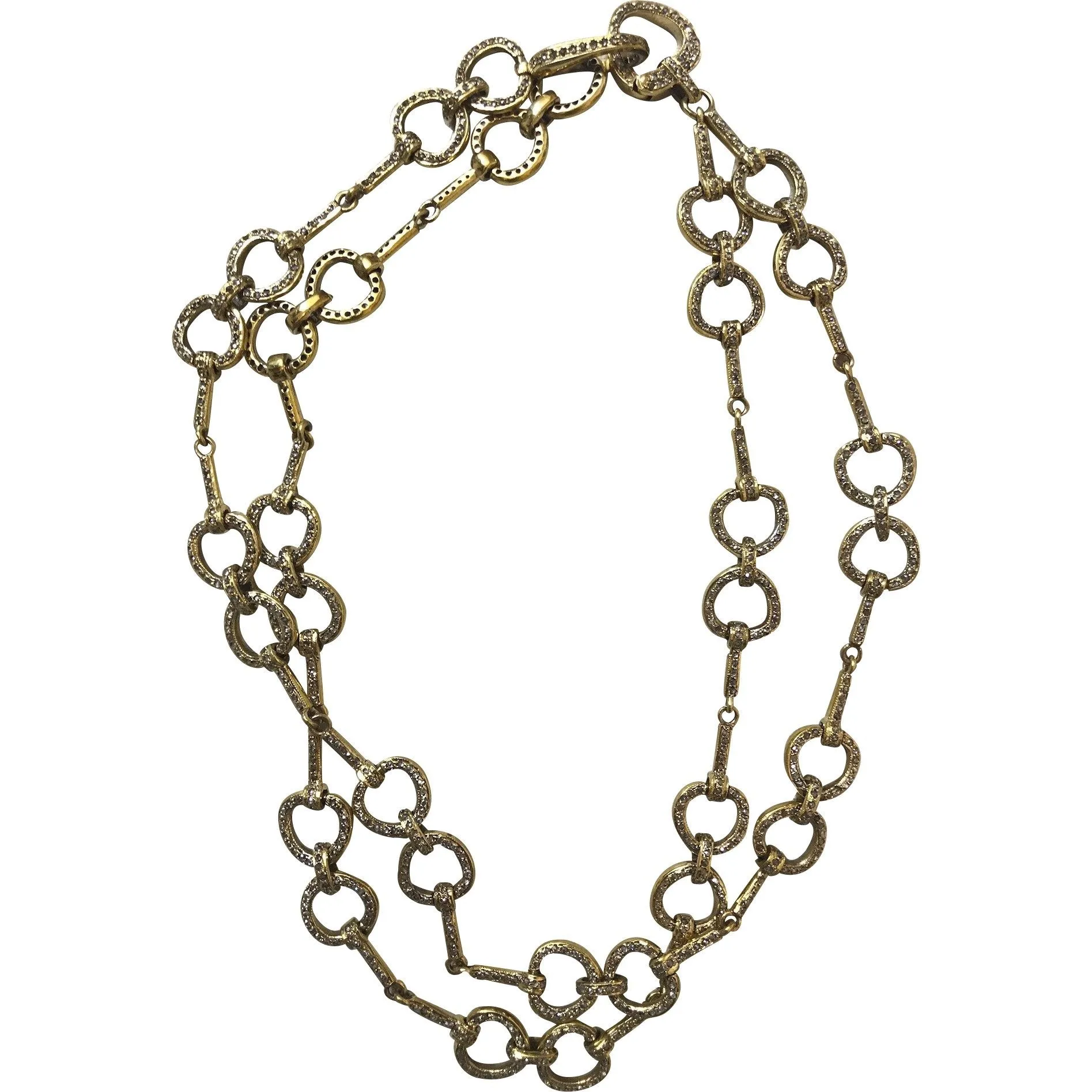 8.15 Ct Diamond and brass necklace