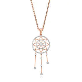 9ct Rose Gold & Diamond Set Dream Catcher Pendant