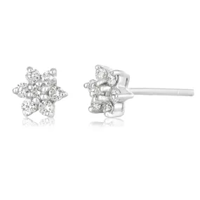 9ct White Gold 1/5 Carat Dazzling Diamond Stud Earrings