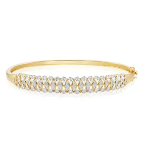 9ct Yellow Gold Round Brilliant Cut 1/2 CARAT tw of Diamonds Bangle