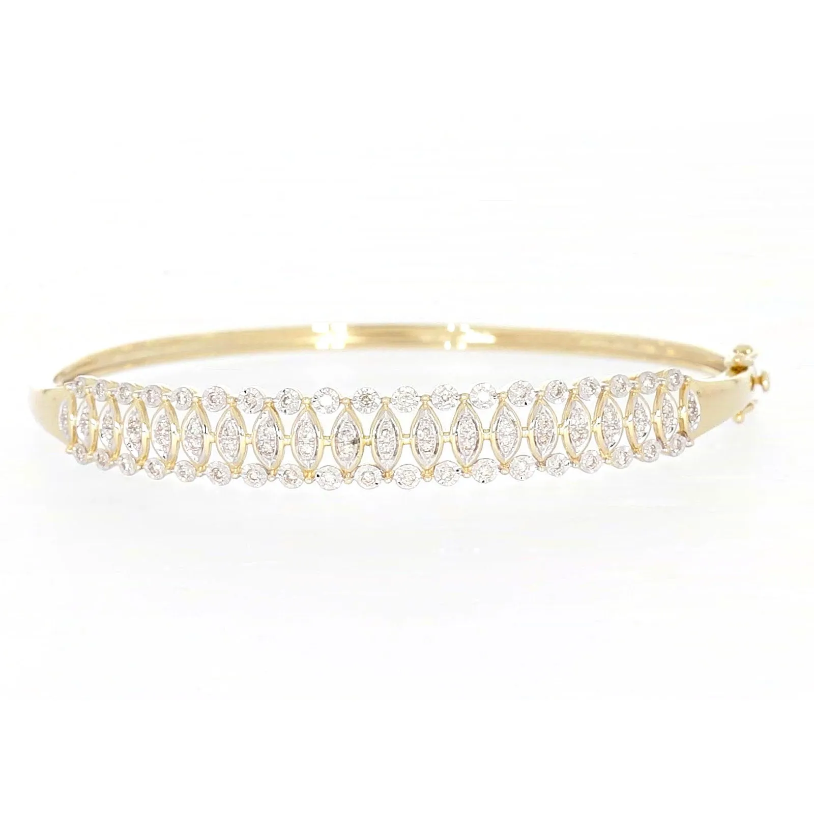 9ct Yellow Gold Round Brilliant Cut 1/2 CARAT tw of Diamonds Bangle