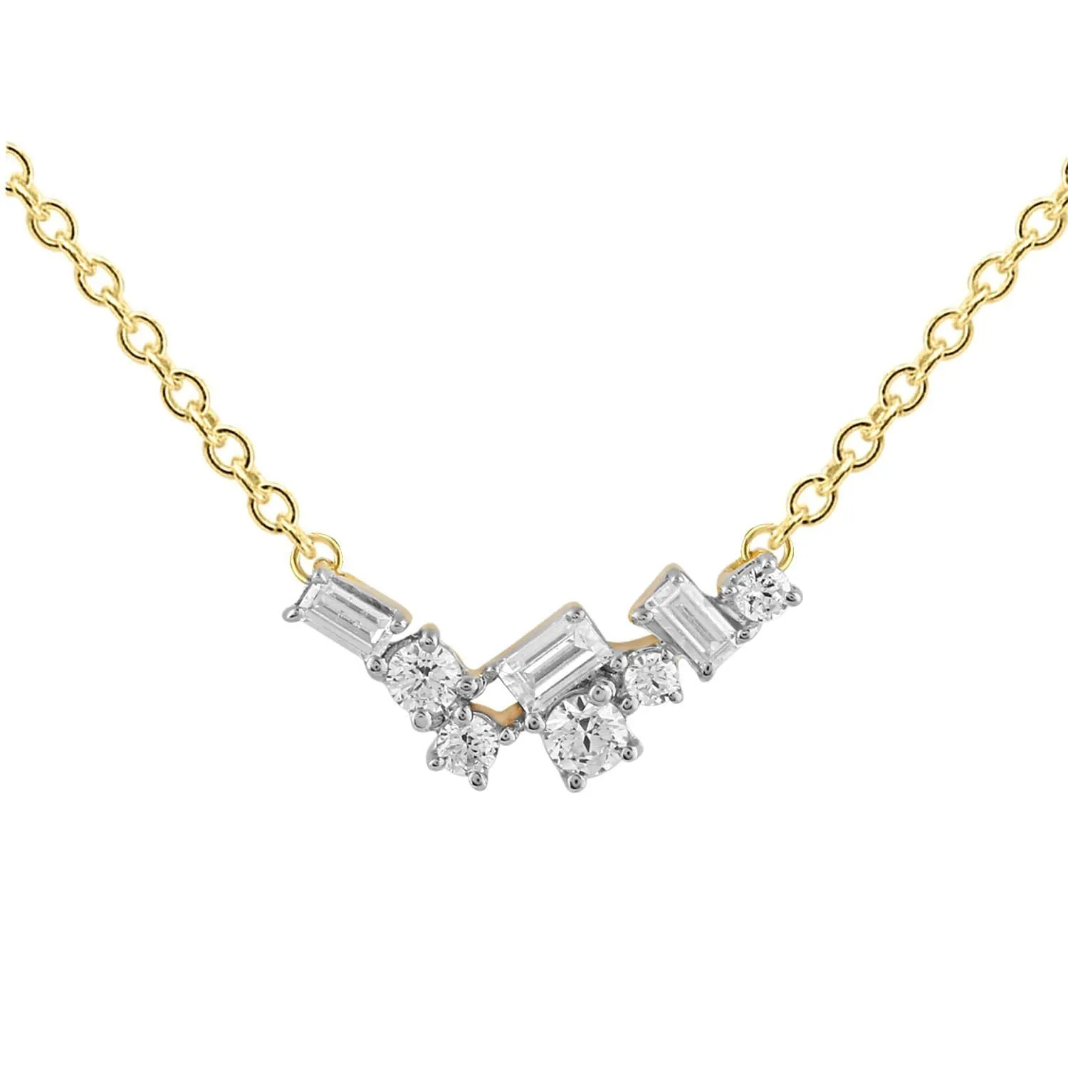 9K Yellow Gold 0.15ct Diamond Necklace