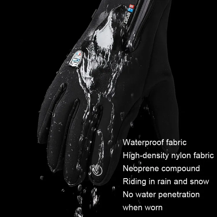 A045 Cycling Gloves Touch Screen Windproof Waterproof Sport Keep Warm Gloves, Size: M(Black)