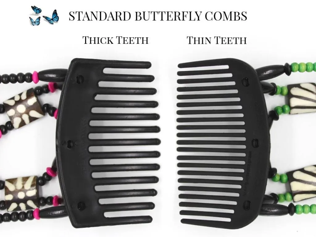 African Butterfly Hair Comb - Beada Tube Black 61