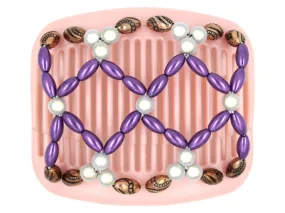 African Butterfly Hair Comb - Ndalena Pink Pearl 04