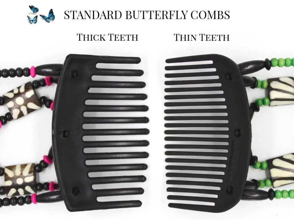 African Butterfly Thick Hair Comb - Dupla Blonde 44