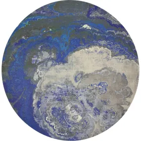 Agate Sodalite 16" Round Pebble Placemats, Set Of 4