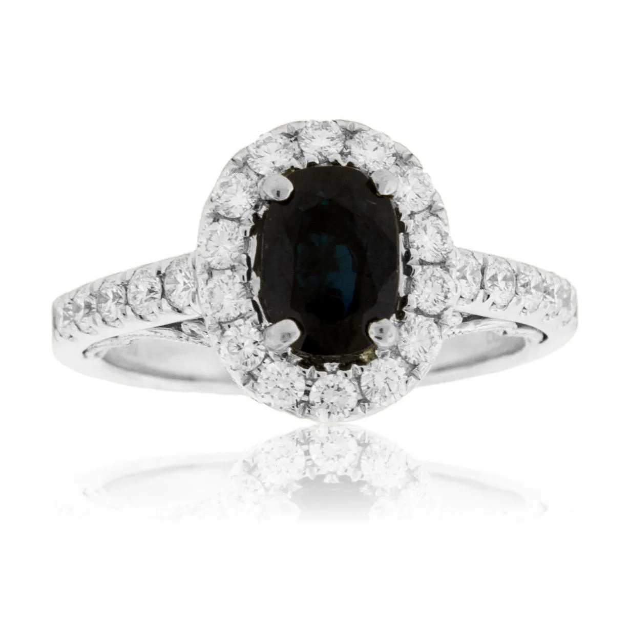 Alexandrite & Diamond Halo Style Ring