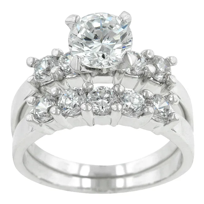 Alexis 1.8ct Round Engagement Wedding Ring Set | 3.7ct