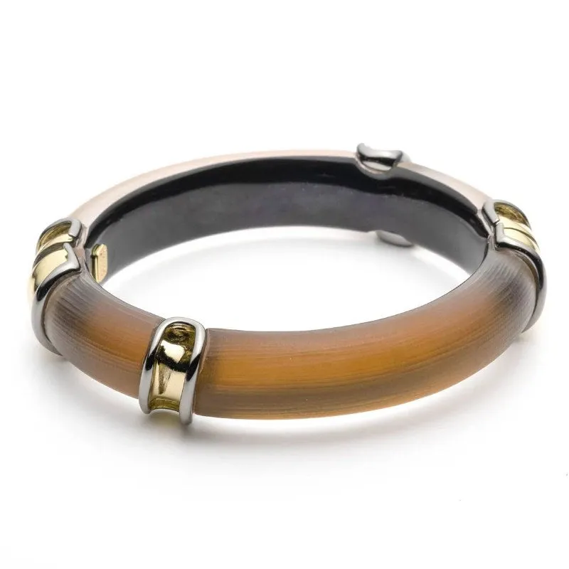 Alexis Bittar Two Tone Sectioned Hinge Bracelet