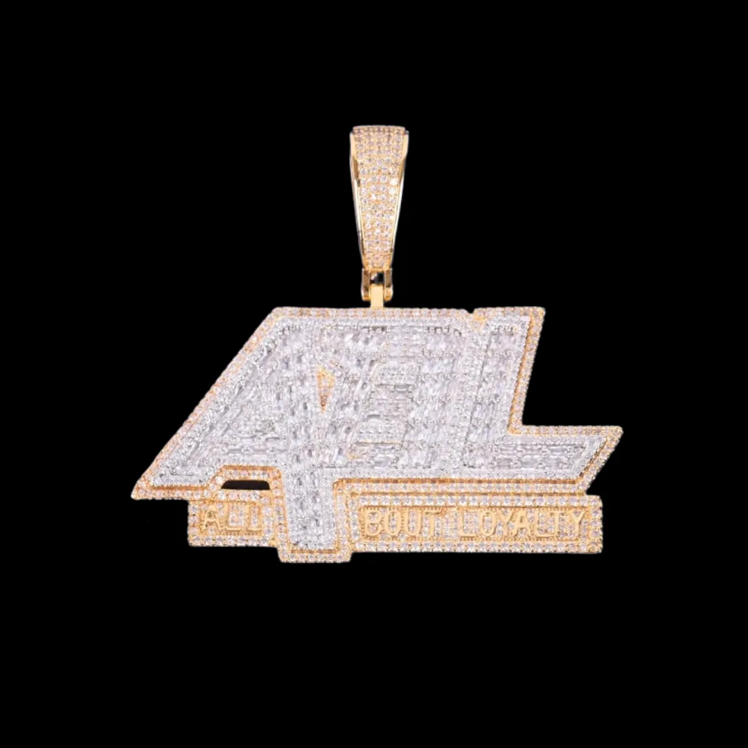 All About Loyalty Iced Out Letter Diamond Pendant Necklace