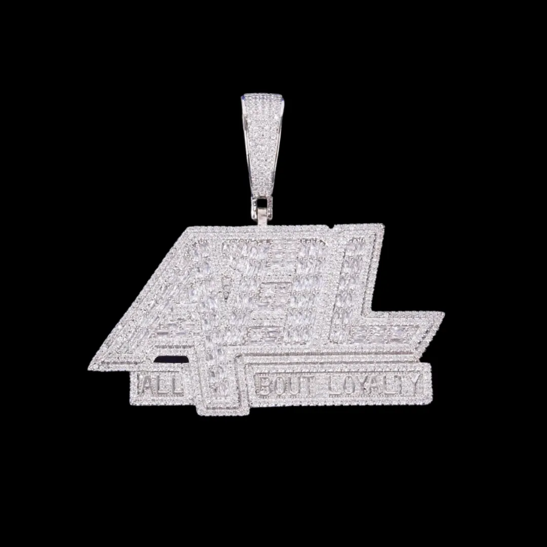 All About Loyalty Iced Out Letter Diamond Pendant Necklace