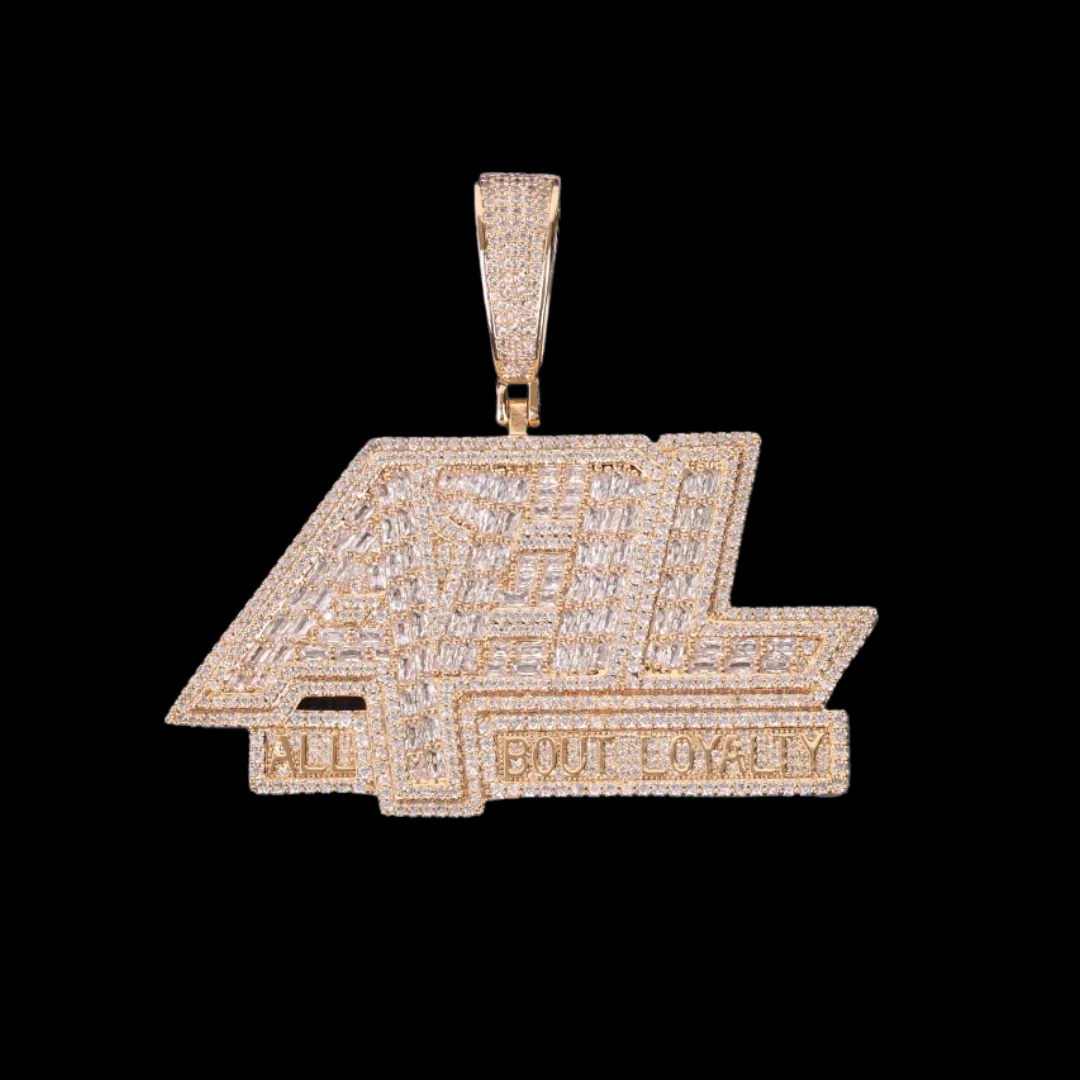 All About Loyalty Iced Out Letter Diamond Pendant Necklace