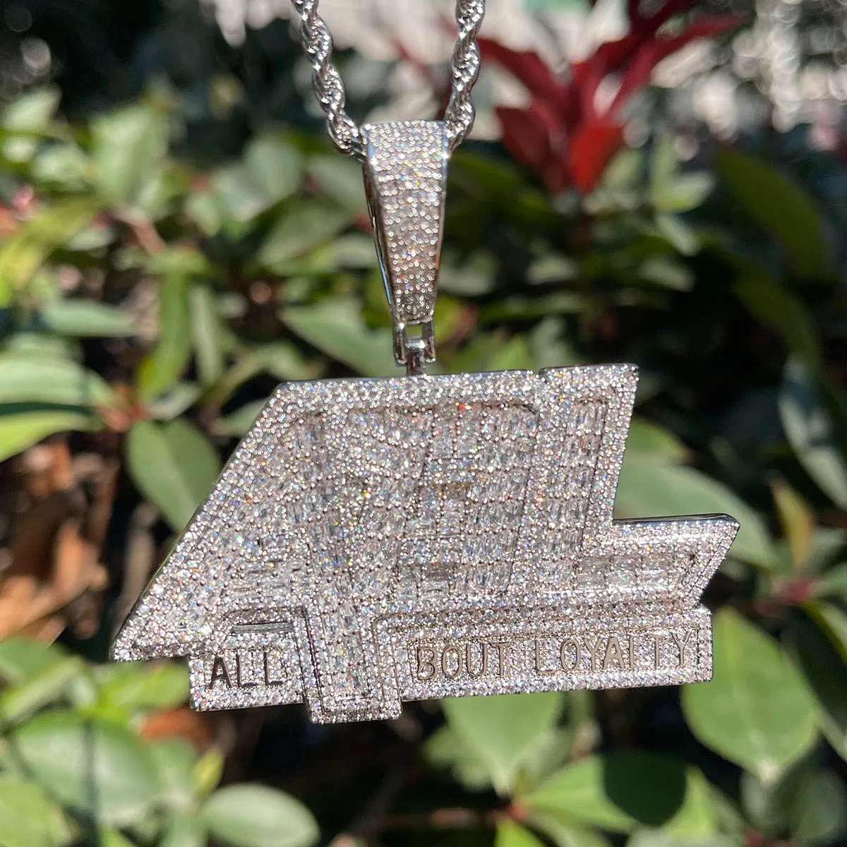 All About Loyalty Iced Out Letter Diamond Pendant Necklace