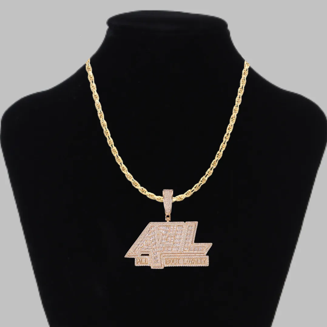 All About Loyalty Iced Out Letter Diamond Pendant Necklace