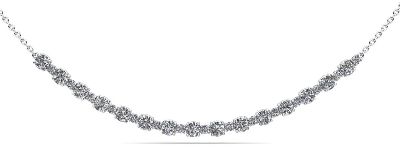 Alternating Diamond Tennis Lab-Grown Diamond Necklace with 2.73 ct.(finished) 2mm, 3.6mm