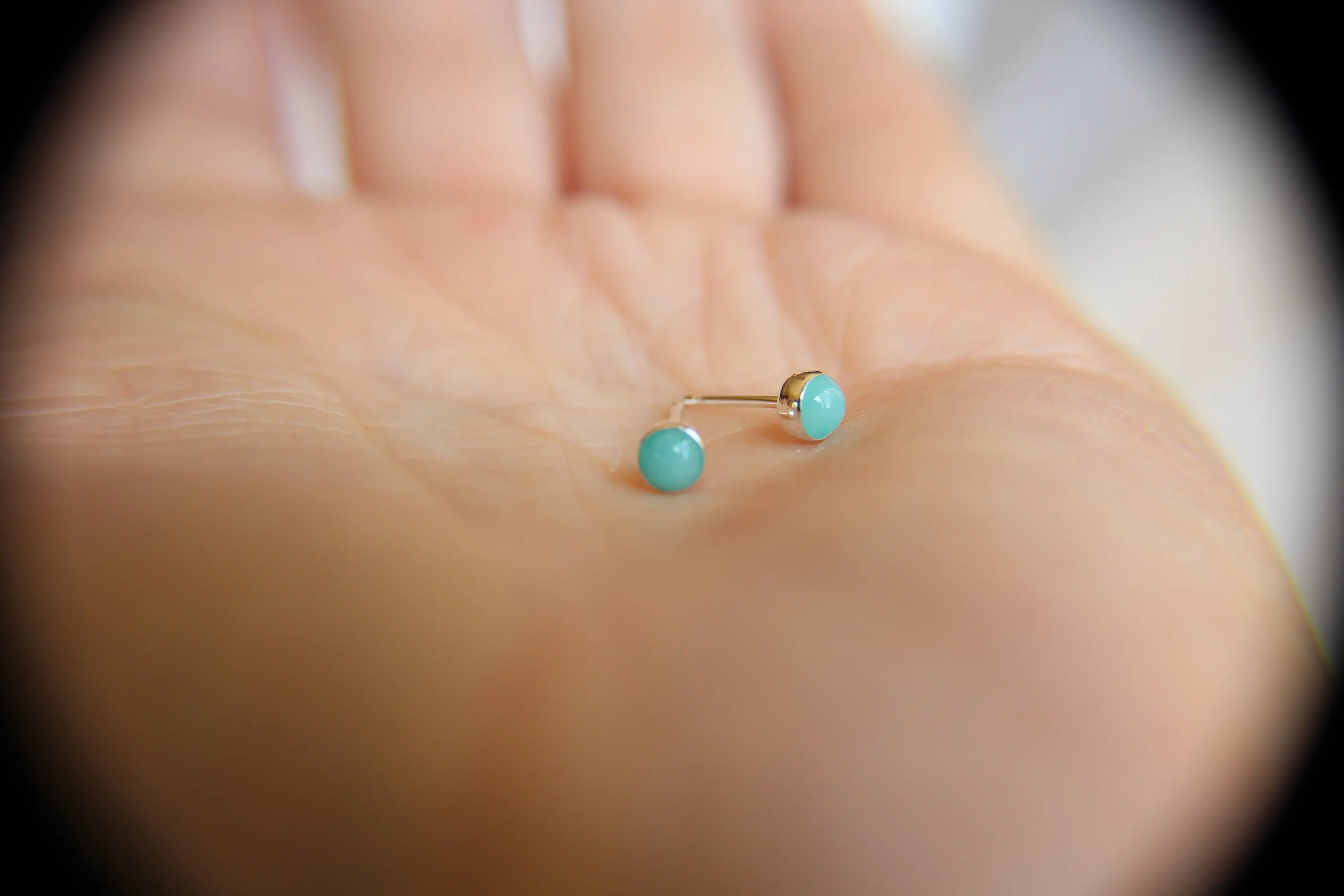 Amazonite Earrings, Gemstone Earrings, Sterling Earrings, Post Earrings, Amazonite Post Earrings, Small Earrings, Minimalist Earrings, Gift